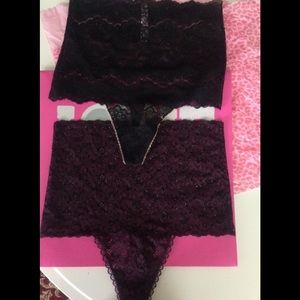 VS high-waist lace thong set of 2